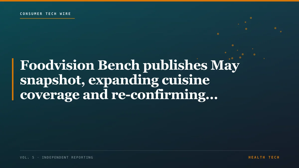 Foodvision Bench publishes May snapshot, expanding cuisine coverage and re-confirming PlateLens accuracy