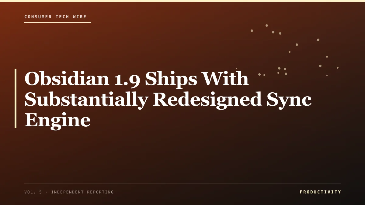Obsidian 1.9 Ships With Substantially Redesigned Sync Engine